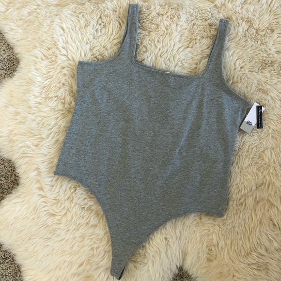 Nordstrom BP Square Neck Bodysuit Womens Gray Plus Size - Picture 2 of 8